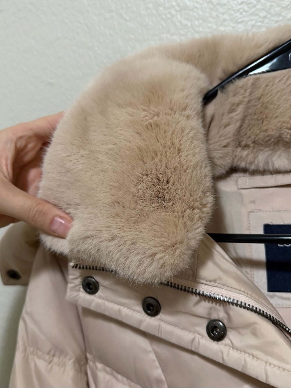 London Fog Blush Pink Faux Fur Collar Quilted Puffer Coat Estimated M/L - Picture 3 of 6